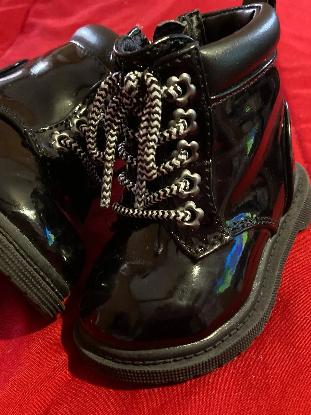 Baby Black Lace-Up Boots 🖤